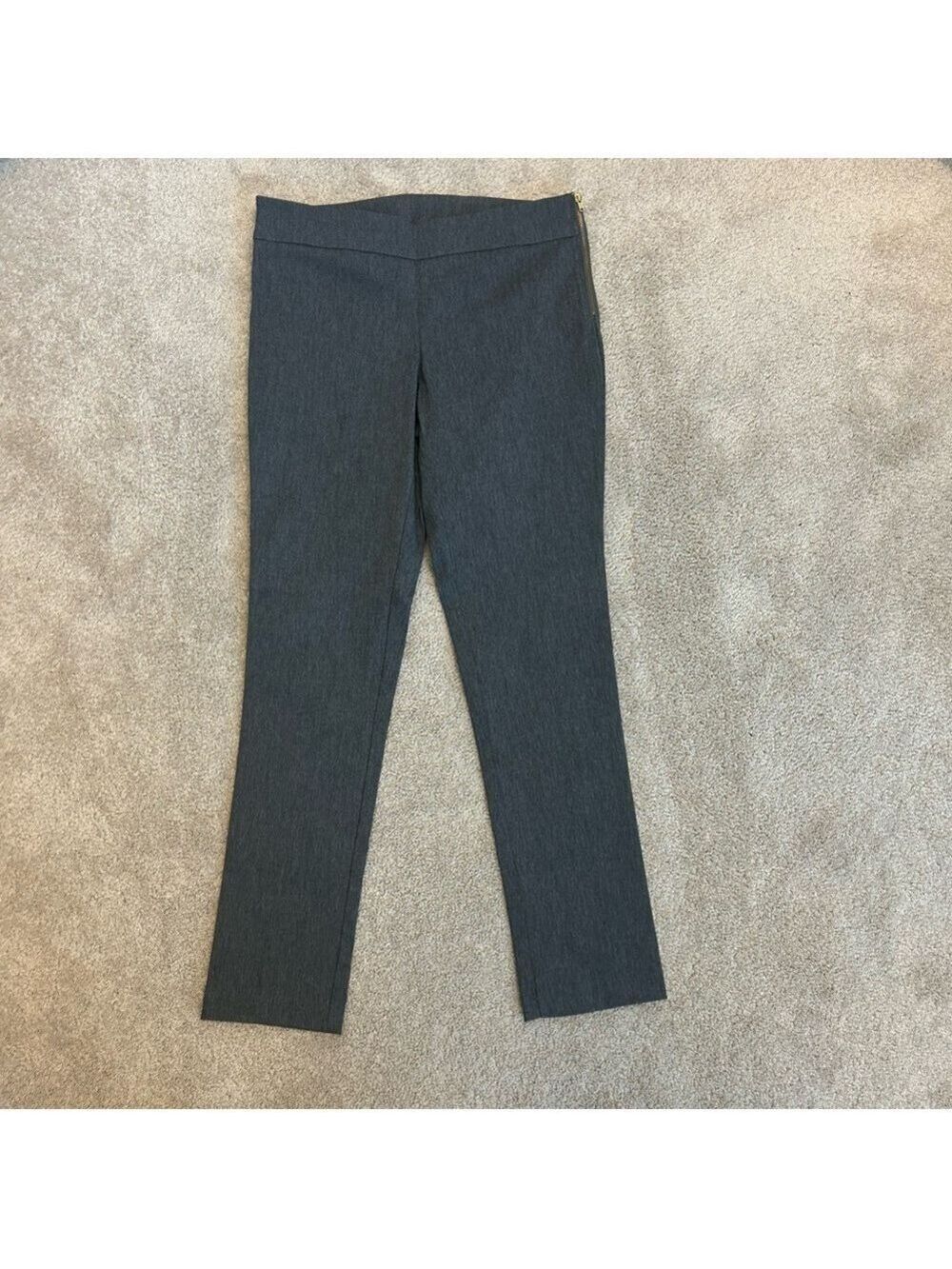 Seduction dark charcoal gray slim fitting ankle pants stretchy size medium